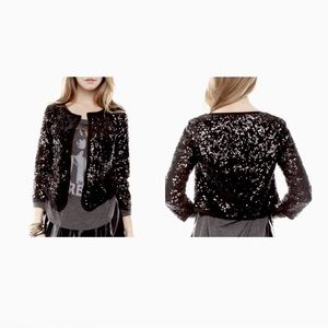 THML Medium Black Sequin Blazer Jacket
